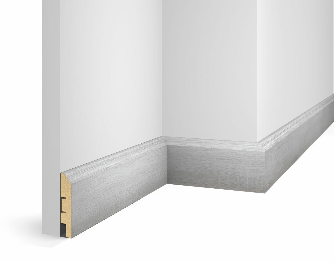 Плинтус МДФ Cosca Decor Экошпон WP07 Дуб Айсберг 2400×80×16